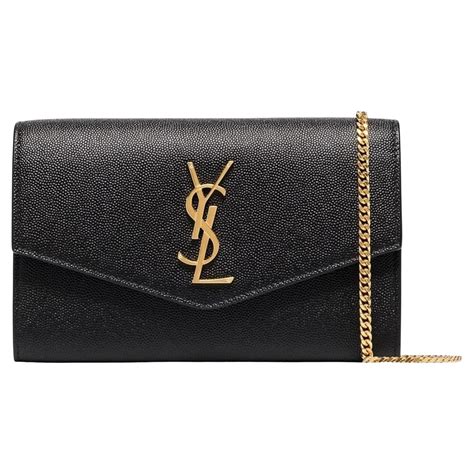 ysl uptown leather wallet|YSL black wallet on chain.